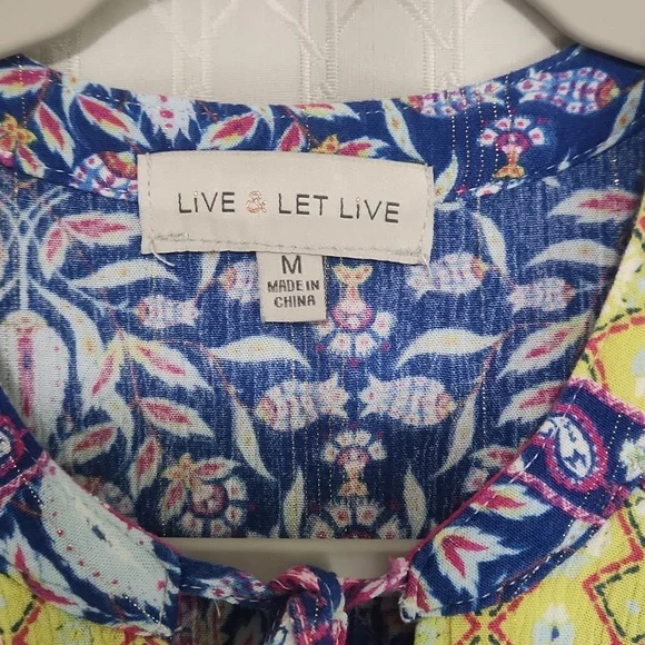 Live And Let Live Colorful Boho Top - Picture 2 of 14